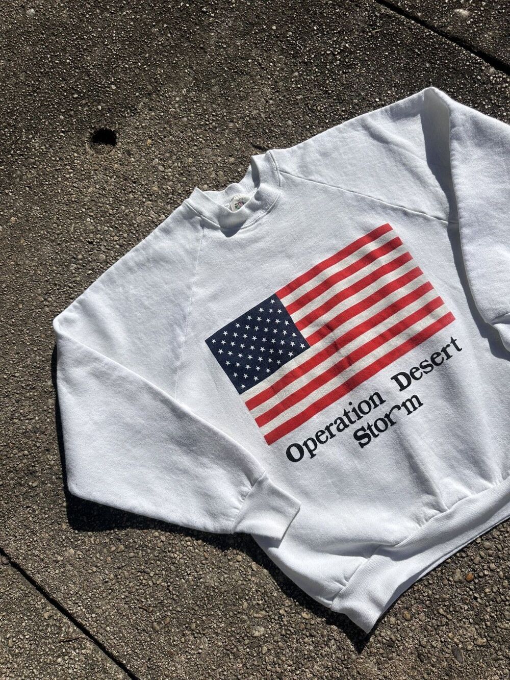 Vintage Operation Desert Storm American Flag Sweatshirt Mens Large USA